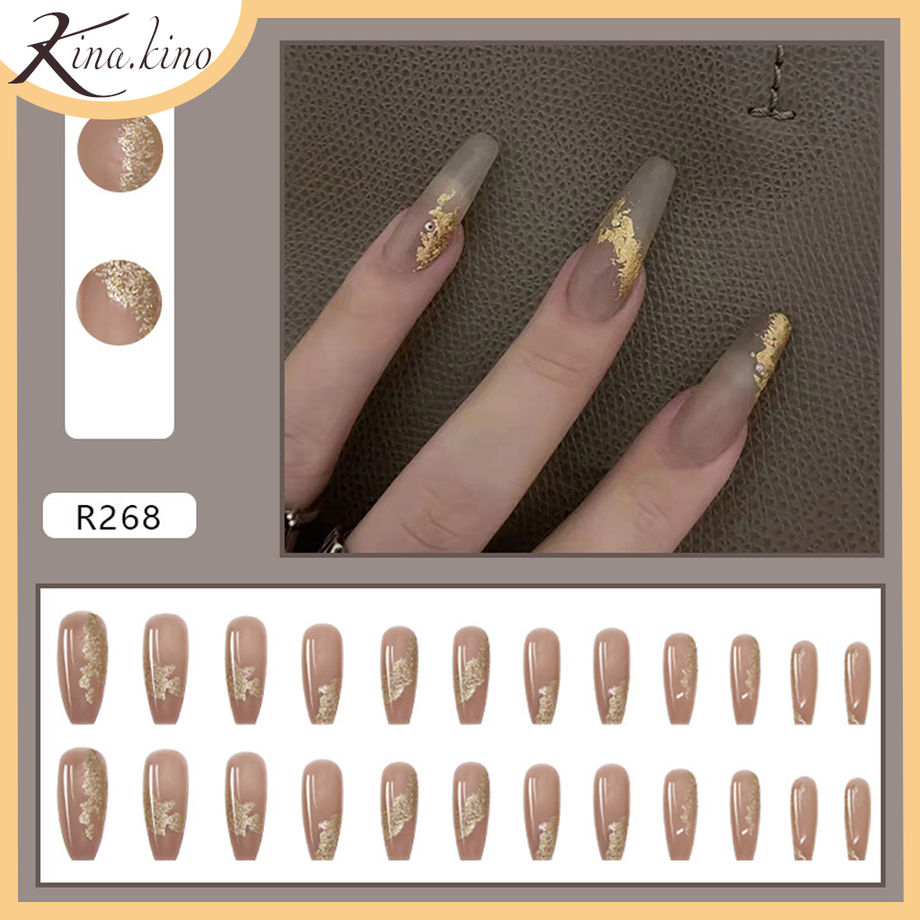[Tặng keo+dũa] Bộ 24 móng tay giả cao cấp- nail giả có sẵn 100 mẫu- KinaKino phu kienlamdep