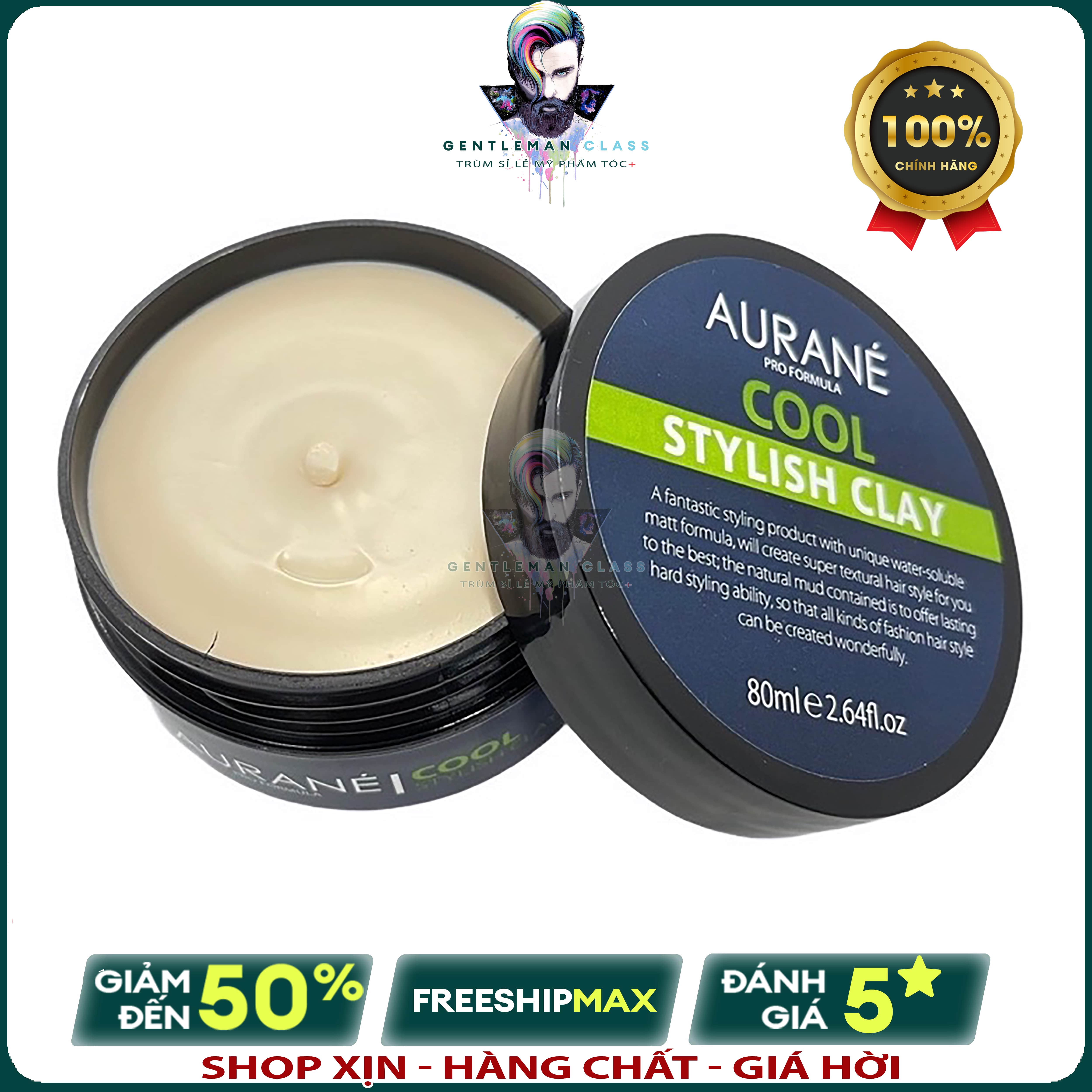 Sáp vuốt tóc nam aurané cool stylish clay 80ml - sáp tạo kiểu tóc nam