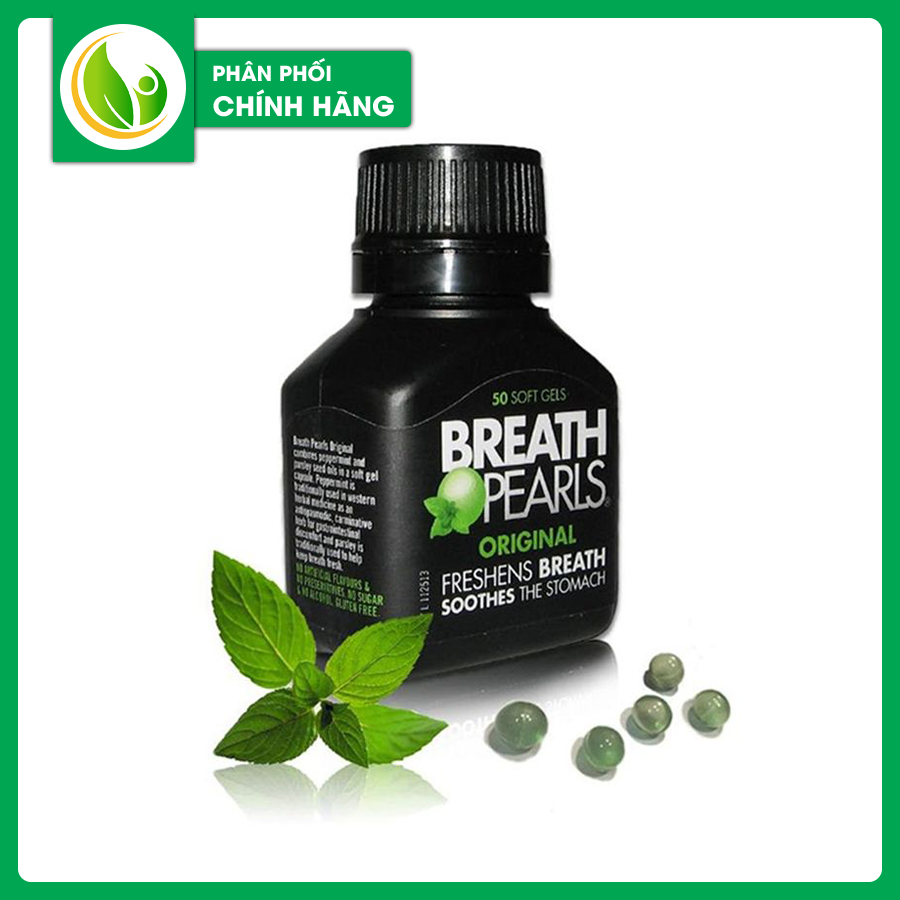 Viên Uống Thơm Miệng Breath Pearls Úc Khử Mùi Hôi Miệng Cho Hơi Thở Thơm Mát, Loại Bỏ Mảng Bám,