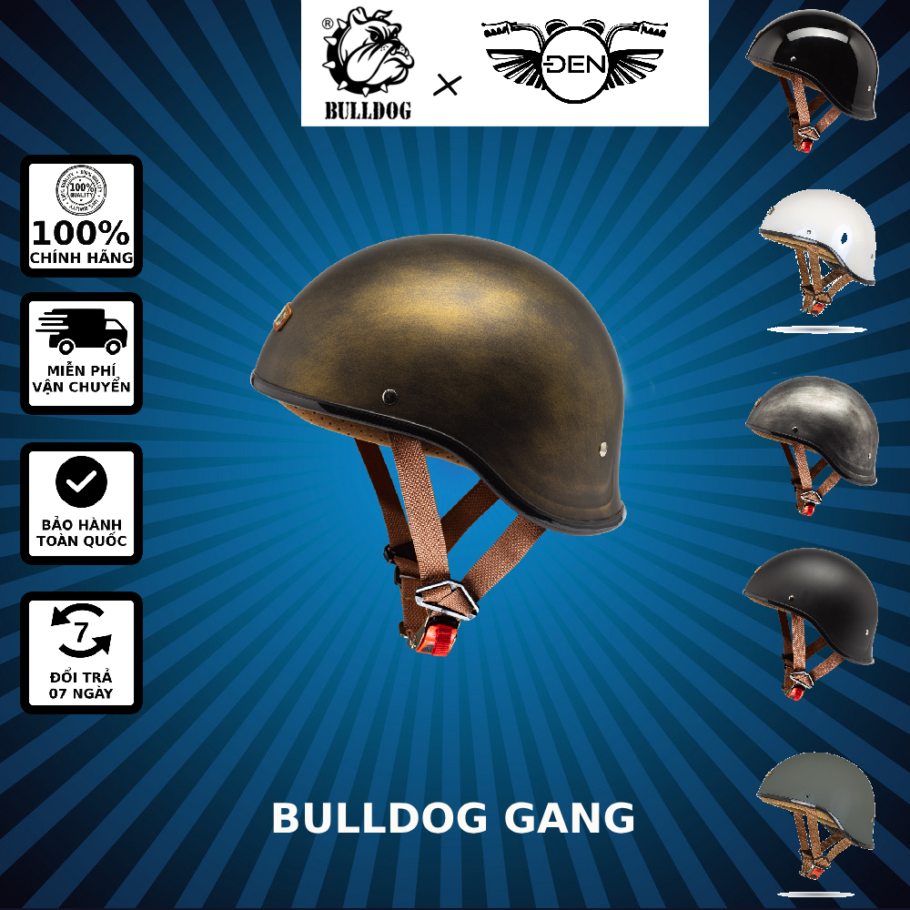 Mũ bảo hiểm Bulldog Gangz - Màu Retro Gold - Mũ bảo hiểm Bulldog chính hãng