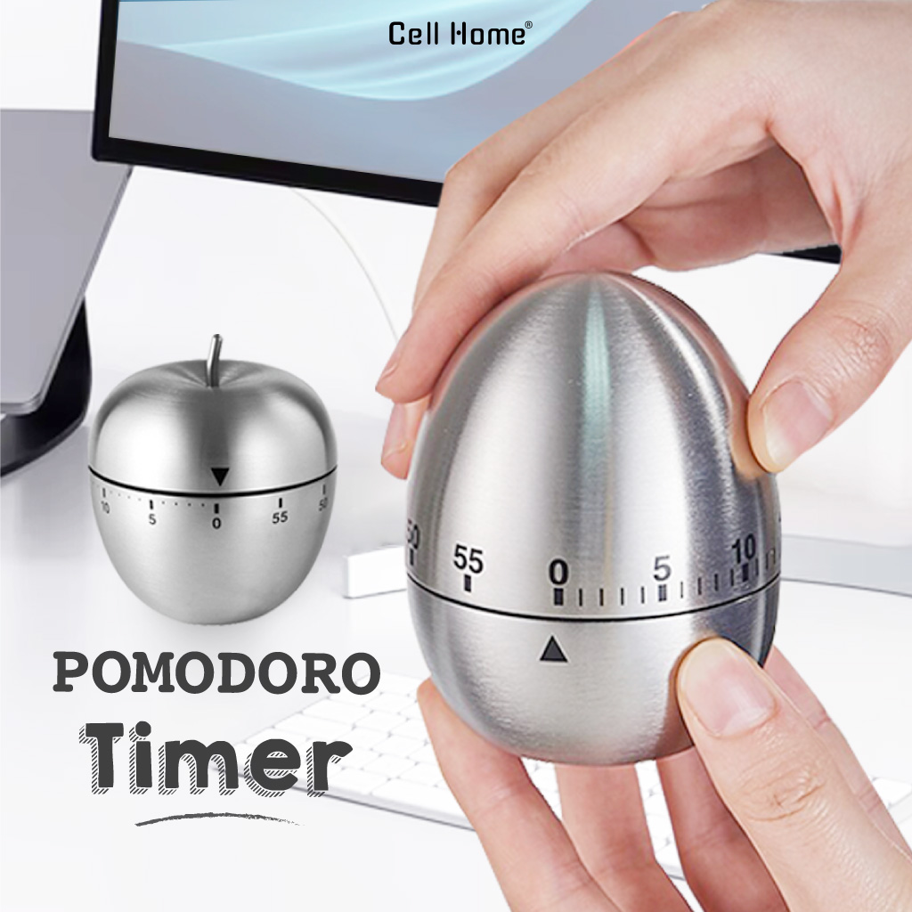 Đồng hồ Pomodoro hẹn giờ thép không gỉ đồng hồ đếm ngược để bàn giúp làm việc học tập hiệu quả bấm g