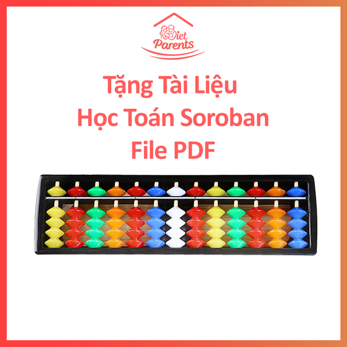 Bàn tính gảy cho bé học toán tư duy soroban, ucmas, abacus - bàn tính 13 cột kích thước 20.3x6x1.5cm- tặng tài liệu pdf