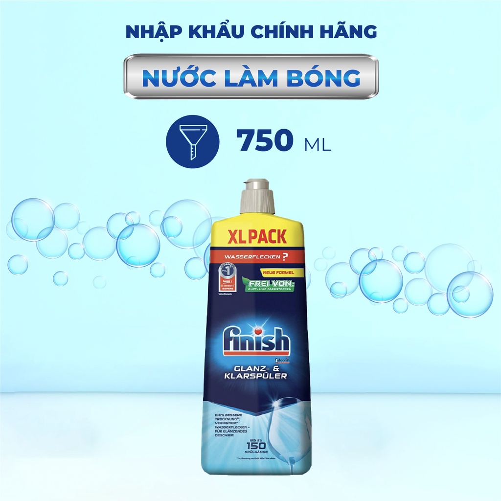 Nước làm bóng Finish 750ml làm bóng và khô chén bát