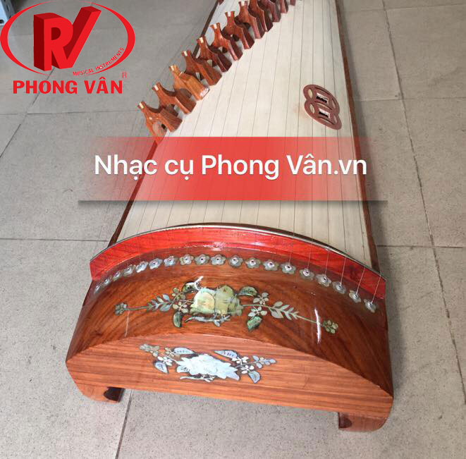 Đàn tranh gỗ hương đỏ khảm trai 19 dây
