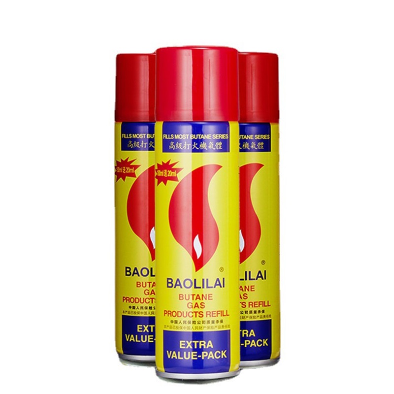 Bình gas vàng BAOLILAI loại nhỏ 180ml - Bơm cho Hộp Quẹt Bật Lửa ga chuyên dụng - An toàn tiện lợi