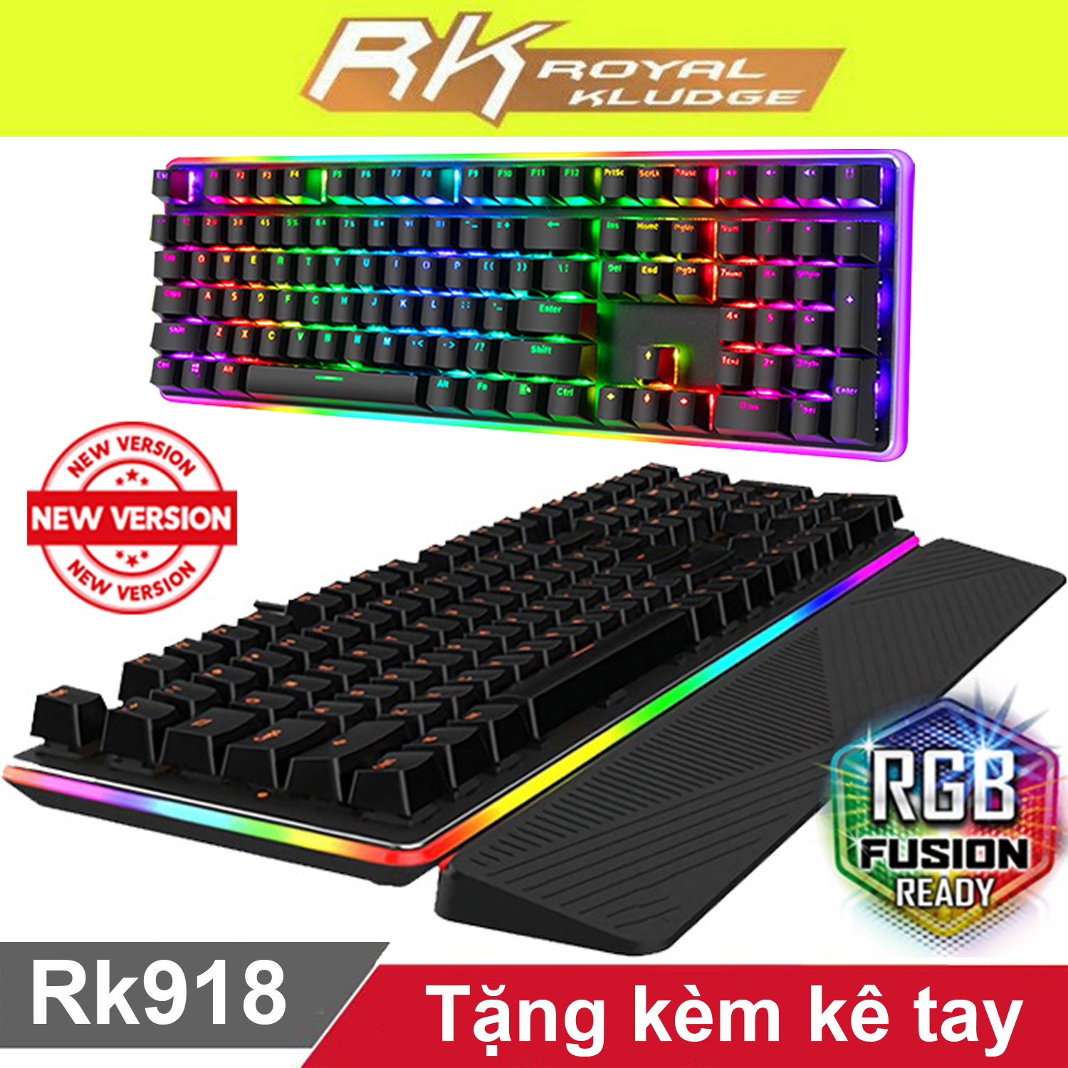 Bàn phím cơ rk918 led rgb - phím cơ royal kludge rk 918 led rgb