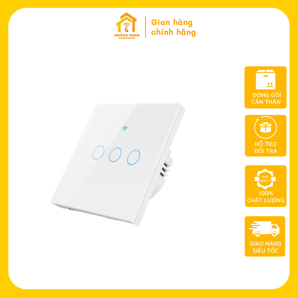 Công tắc thông minh vuông Tuya điều khiển qua Wifi g tắc điều khiển từ xa