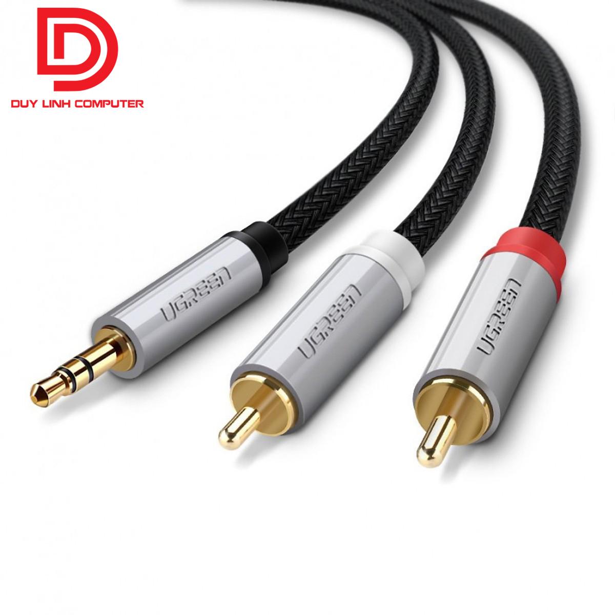 Cáp audio 3.5mm sang 2 đầu rca ugreen 40844 dài 3m chính hãng