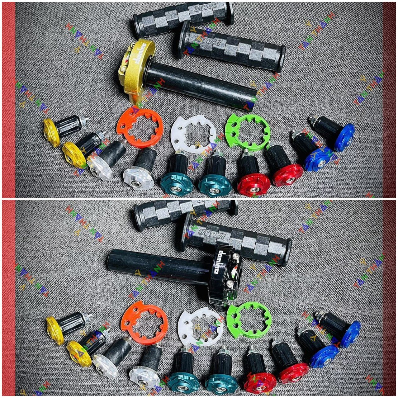 Cùm tăng tốc domino có bao tay daytona và gù salaya nhôm MS 87