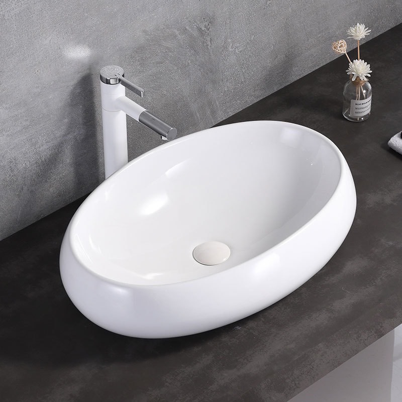 Chậu rửa lavabo kiểu trứng sứ nano chống bám bẩn hiện đại