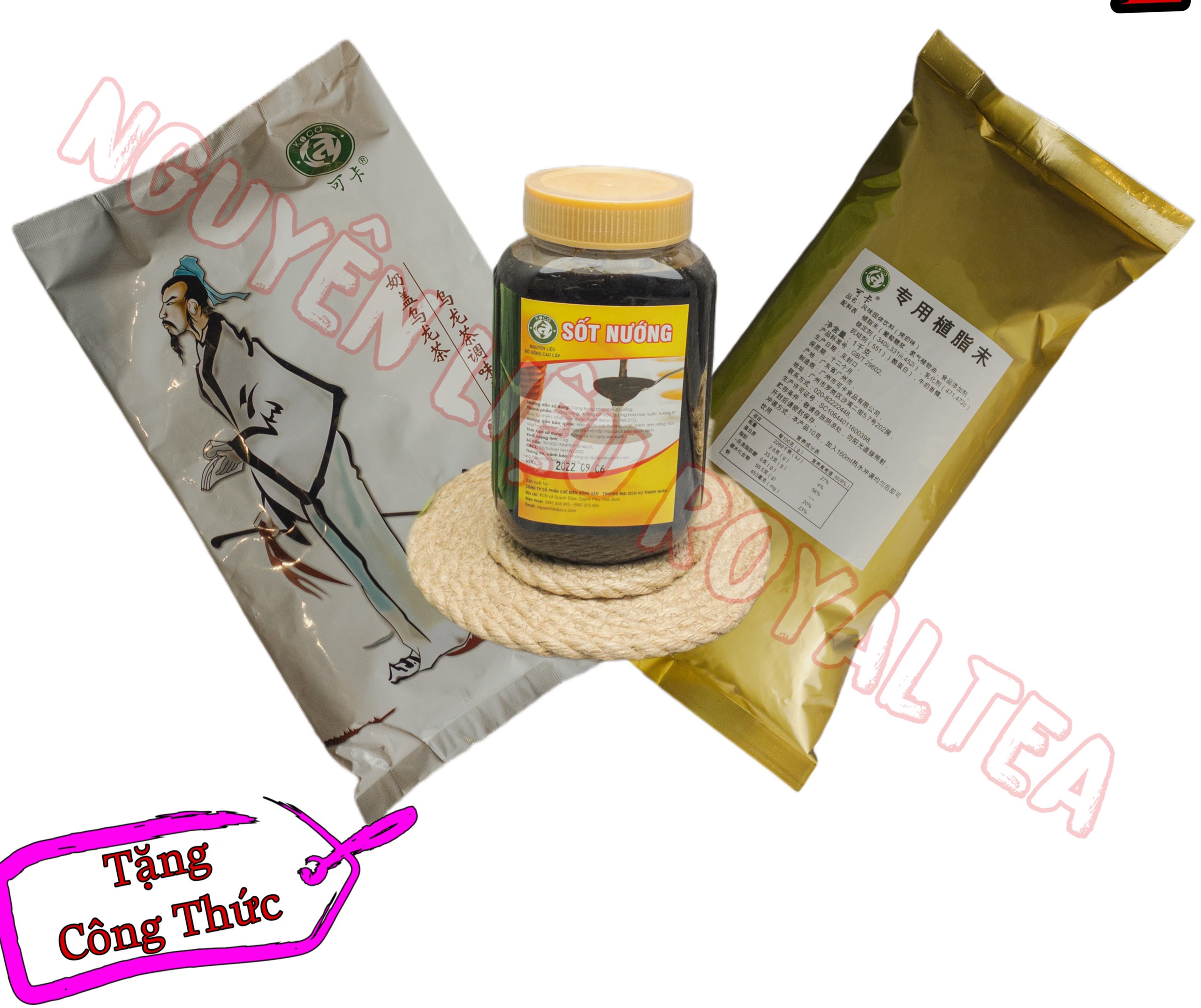 Combo 3 nguyên liệu pha trà sữa nướng 20ly - tặng công thức
