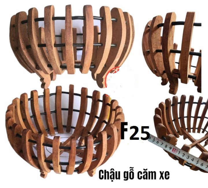 Chậu gỗ căm xe bí fi 25 - hàng kỹ loại 1 - chịu nước tốt - độ bền trên 10 năm