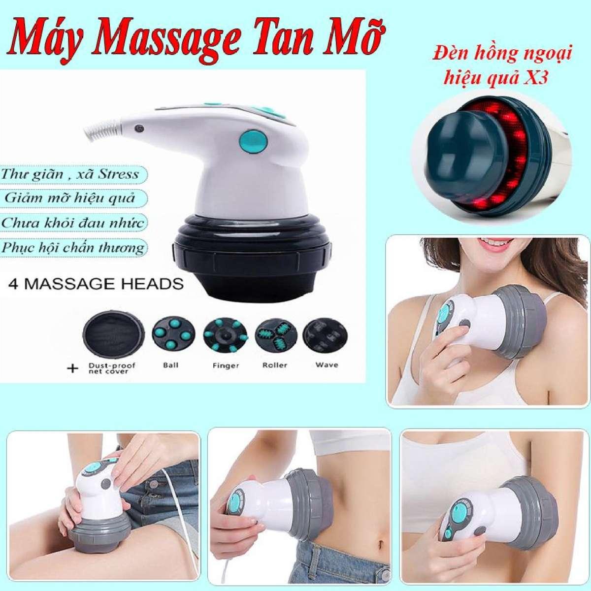 Máy Massage Và Đánh Tan Mỡ Bụng Cầm Tay Body Innovation 4 đầu với 6 cường độ massage