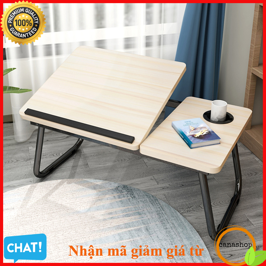 Bàn học thông minh gấp gọn, bàn học sinh viên tùy chỉnh góc nghiêng 45 độ có khay để cốc, chặn laptop, ipad phù hợp học sinh, sinh viên Canashop