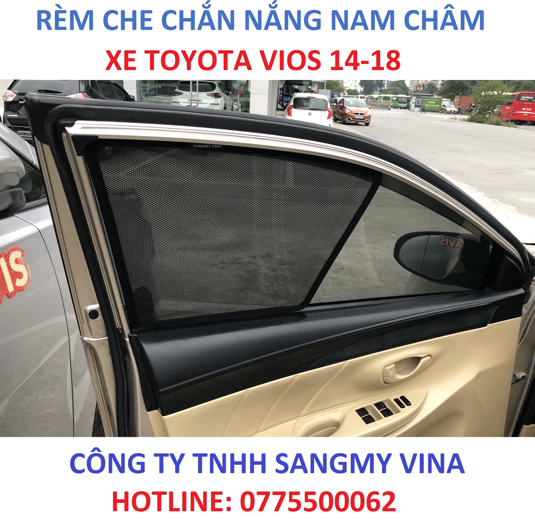RÈM CHE NẮNG NAM CHÂM TOYOTA VIOS 2014-2018
