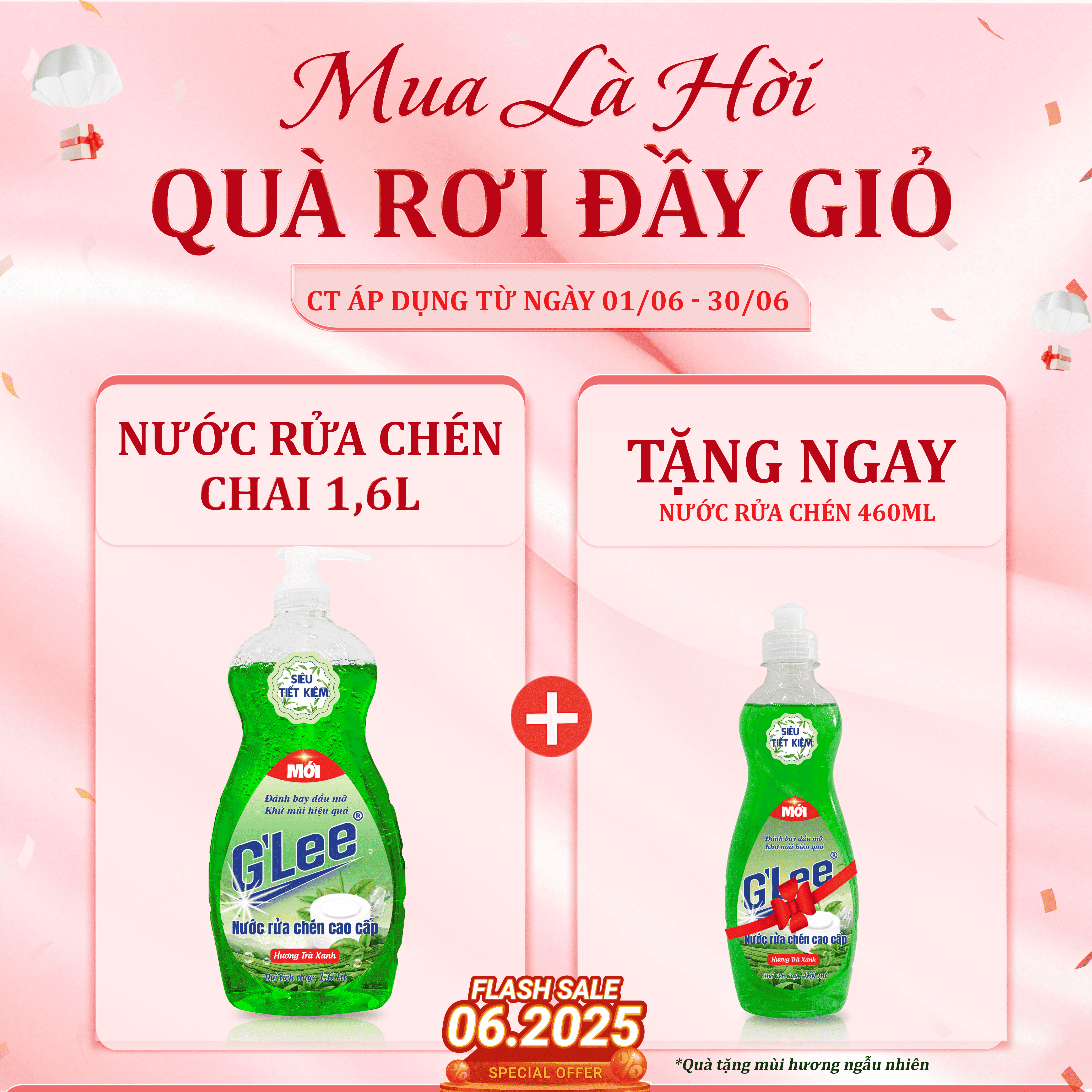 Combo Nước Rửa Chén 1.6L + Tặng 460ml (Hương Ngẫu Nhiên) - 5