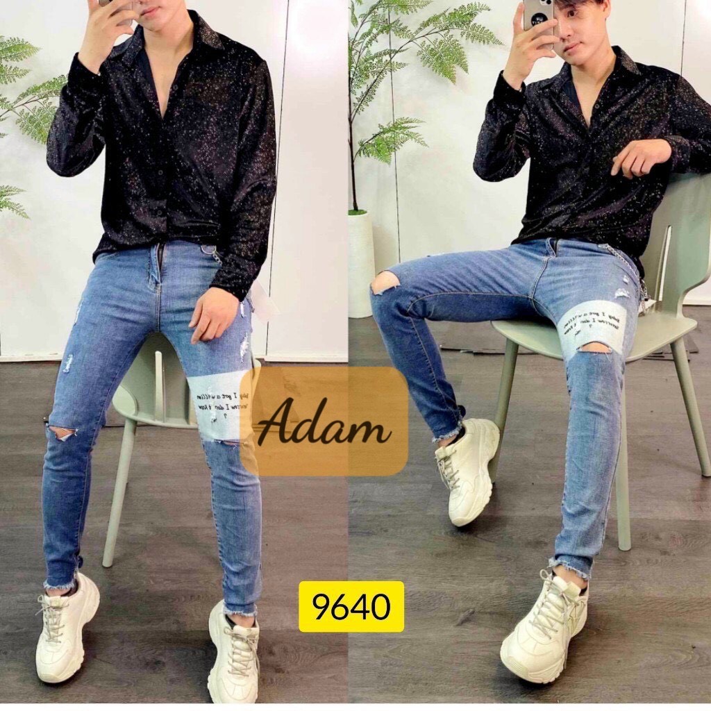 [HCM]Quần jeans nam ống côn may viền thời trang cao cấp ADAM MEN SHOP