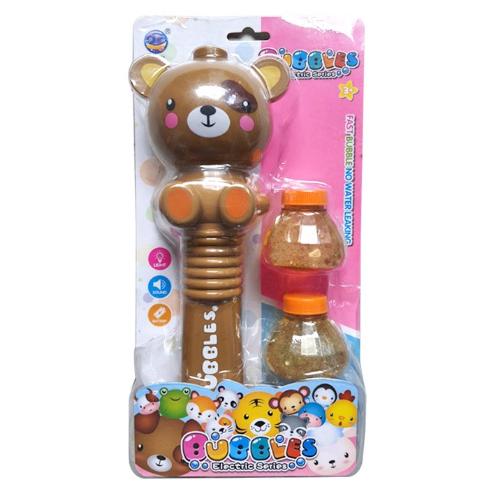 Đồ chơi cây bắn bong bóng hình gấu có nhạc và đèn dùng pin cho bé