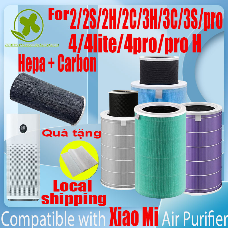 Nguyên bản Lõi Lọc Không Khí lọc Xiaomi Air Purifier 2/2S/2H/2C/3H/3C/3S/pro/4/4lite/4pro/pro H Filter Bộ lọc không khí nhỏ gọn Phụ kiện lọc không khí HEPA và than hoạt tính HEPA Virus