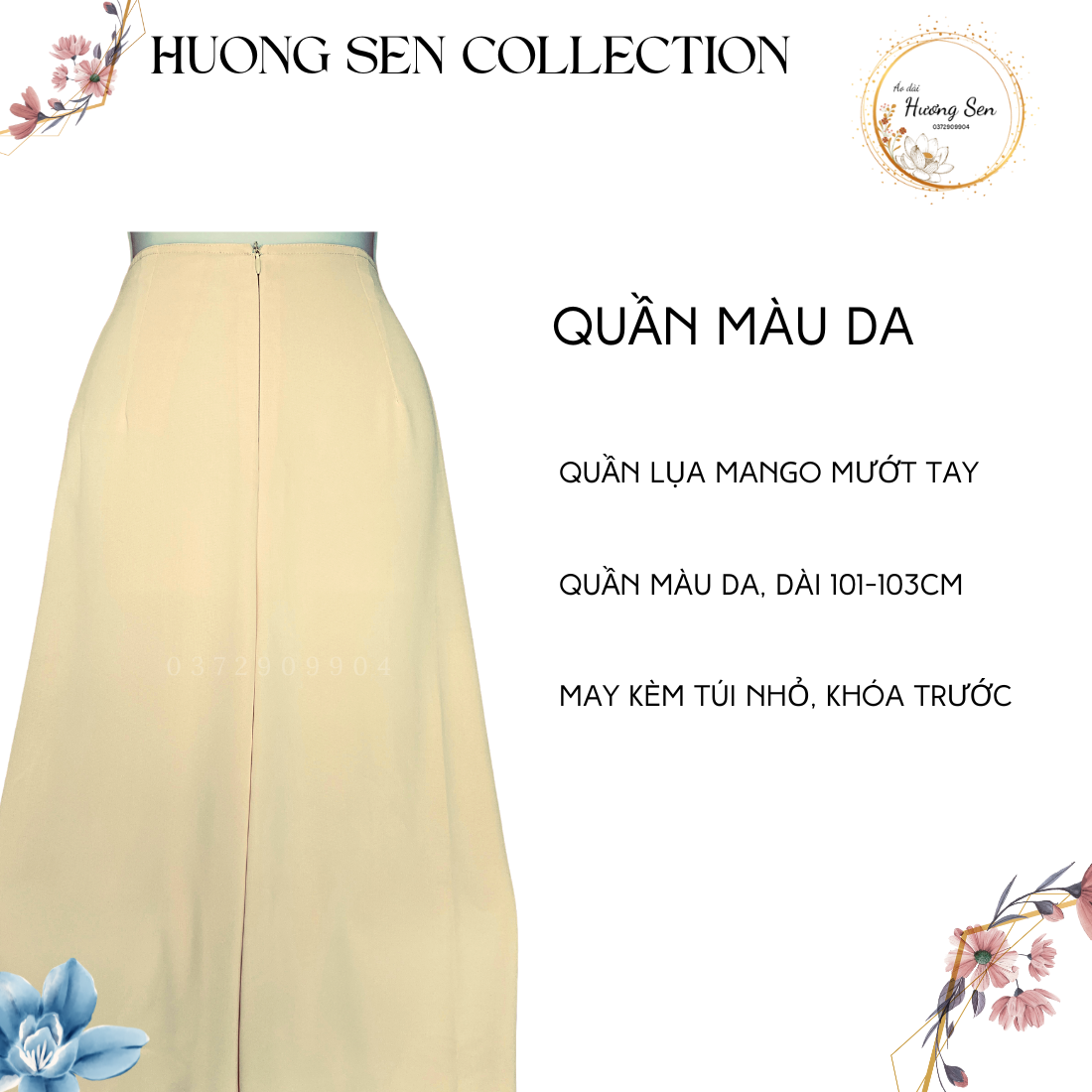 Quần lụa màu lam phối áo dài , quần màu , quần màu nude, quần ống rộng phối áo dài, quần bà ba, quần xám phối áo lam