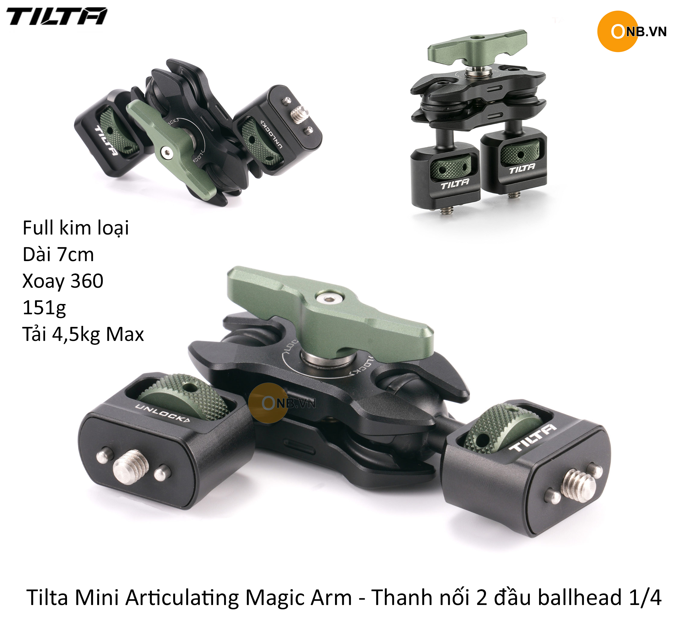 Tilta Mini Articulating Magic Arm - Thanh nối 2 đầu ballhead 14