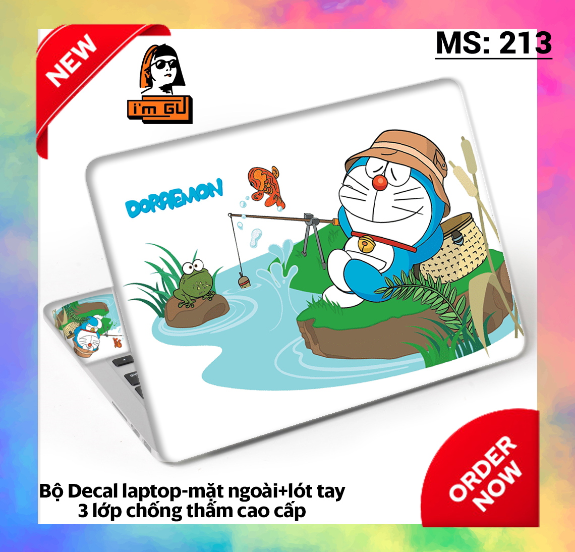 Miếng dán decal laptop bảo vệ trang trí laptop decal cao cấp 3 lớp chống thấm tất cả các dòng máy macbook/acer/hp/dell
