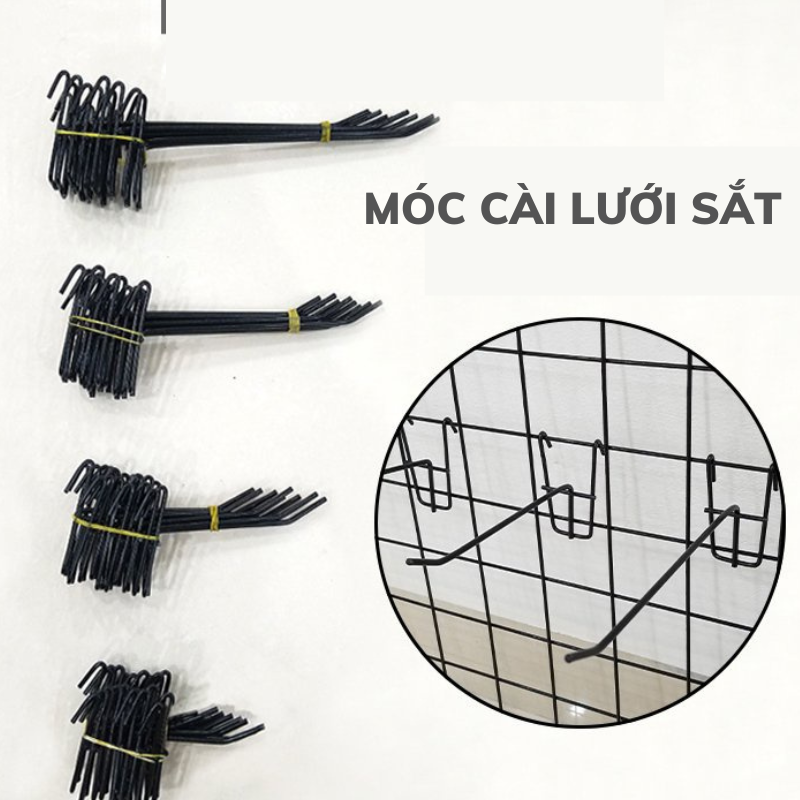 Combo 10 Tay cài lưới sắt, Móc cài lưới sơn tĩnh điện 10cm, 15cm, 20cm dùng cho shop cửa hàng siêu thị