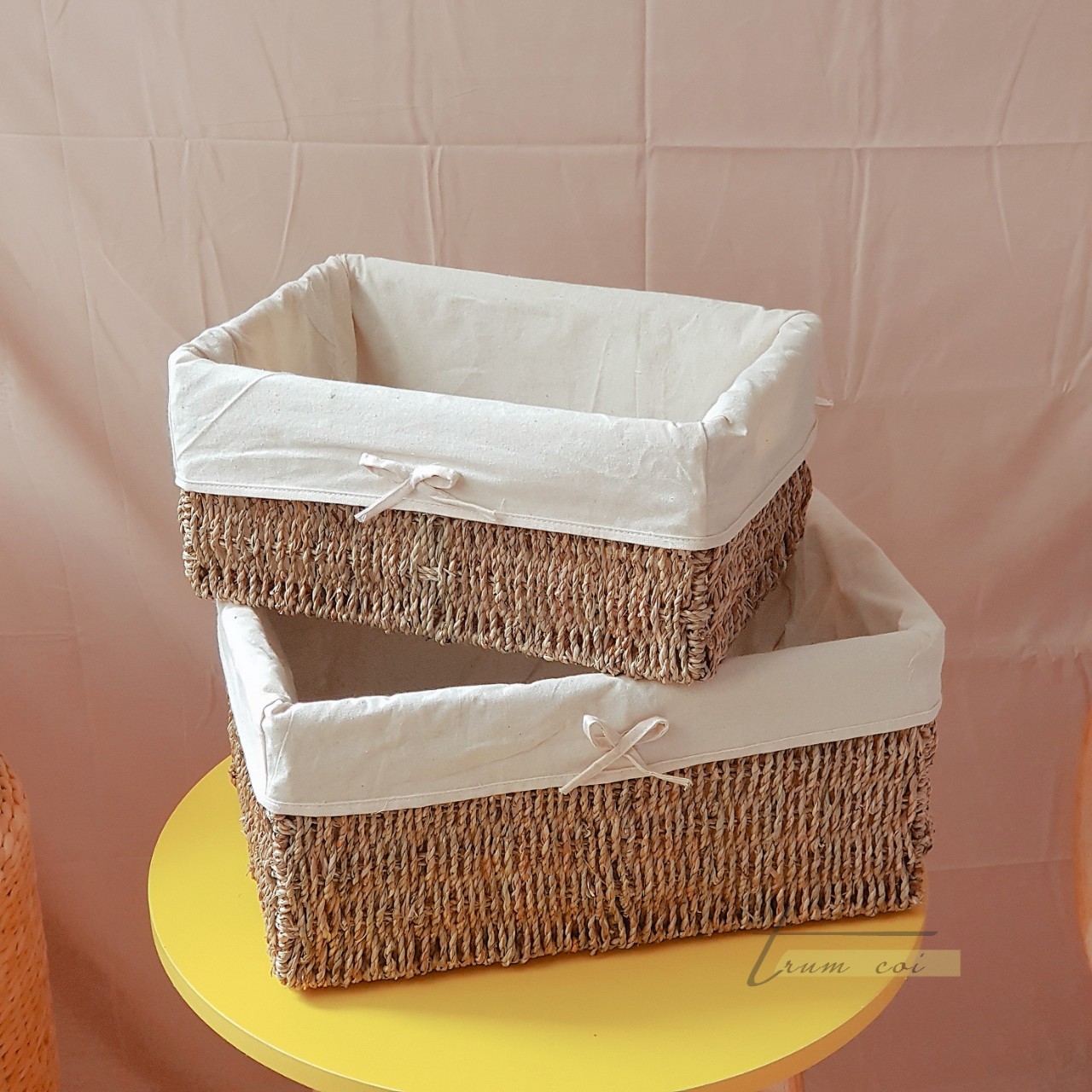 Khay cói/lục bình đựng đồ, xếp quần áo (không nắp)