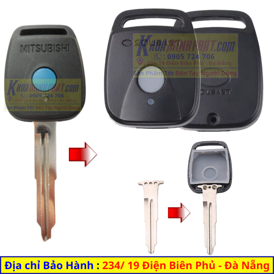 Vỏ chìa khóa xe Ô Tô Mitsubishi Zinger Chíng Hãng V52