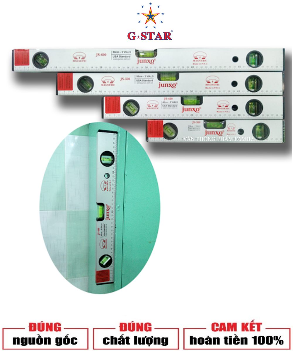 Thước thủy dụng cụ đo cân bằng G-STAR ( JUNXO ) DÀI 30CM, 40CM, 50CM, 60CM, 80CM Thước có độ thẳng tuyệt đối, không chông chênh giúp bạn đo đạc thuận lợi, chính xác trên bề mặt phẳng