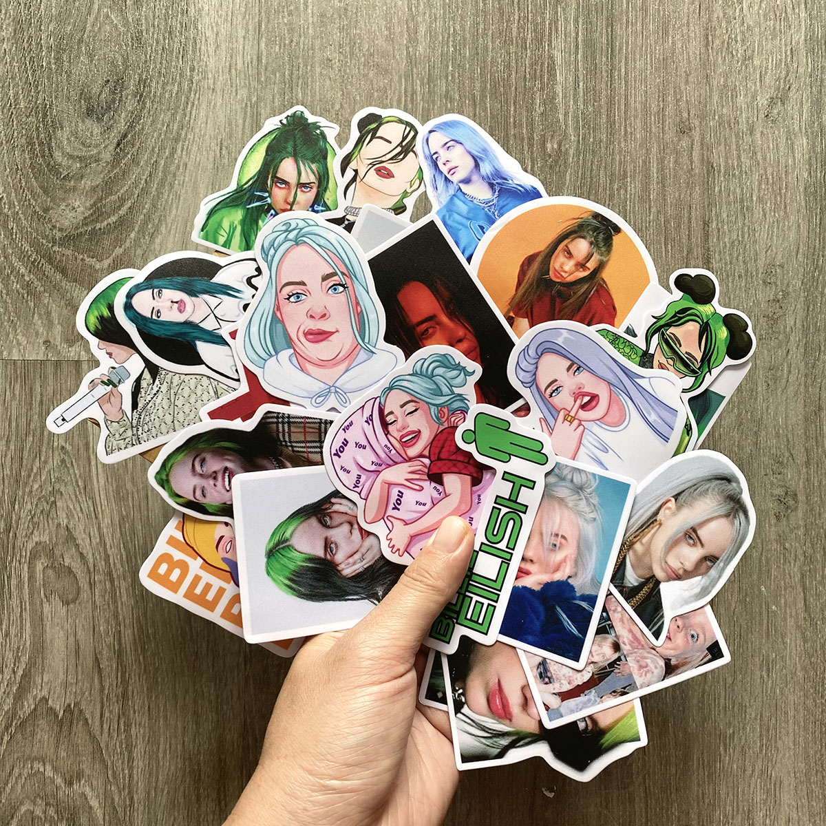 Sticker Ca Sĩ Billie Eilish Bộ Hình Dán Trang Trí Vali Chống Nước Decal Nhựa Chất Lượng Cao Mẫu Mới 2021