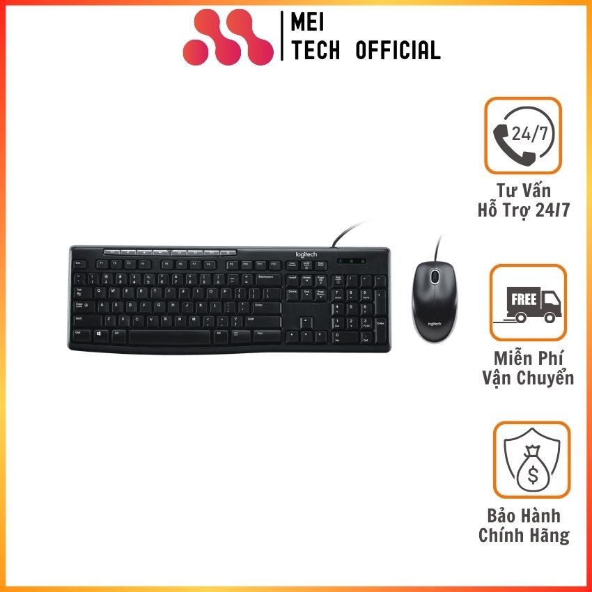 [Freeship] Bộ phím chuột có dây Logitech MK200 -MEI Tech Official- MEI192 Hàng Chính Hãng Giá Tốt, Bảo Hành 12 Tháng, Thiết Kế Mỏng Nhẹ Đơn Giản, Bền Đẹp, Dễ Sử Dụng Phù Hợp Làm Văn Phòng, Gia Đình, Chơi Game