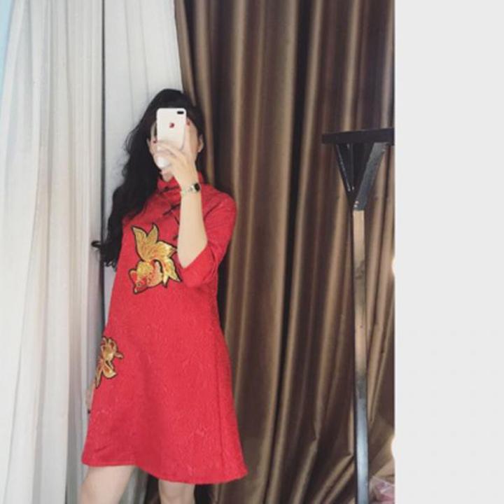 Áo dài cách tân gấm