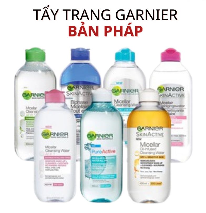 Nước Tẩy Trang Garnier Micellar Pháp 400ml tẩy trang sạch sâu, hiệu quả