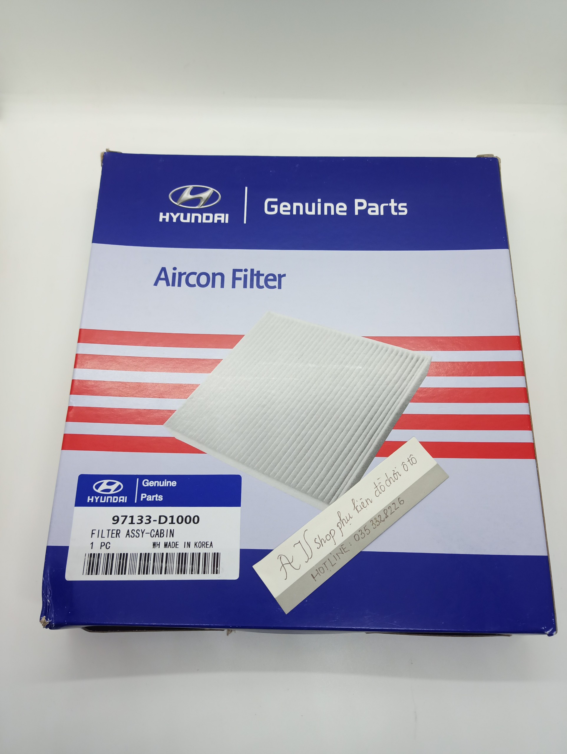 Lọc gió điều hòa, máy lạnh xe Accent (2018-2020), Tucson, Kona, Sportage,RIO,SOLARIS(Mã:97133D1000/97133D3000/97133D3200