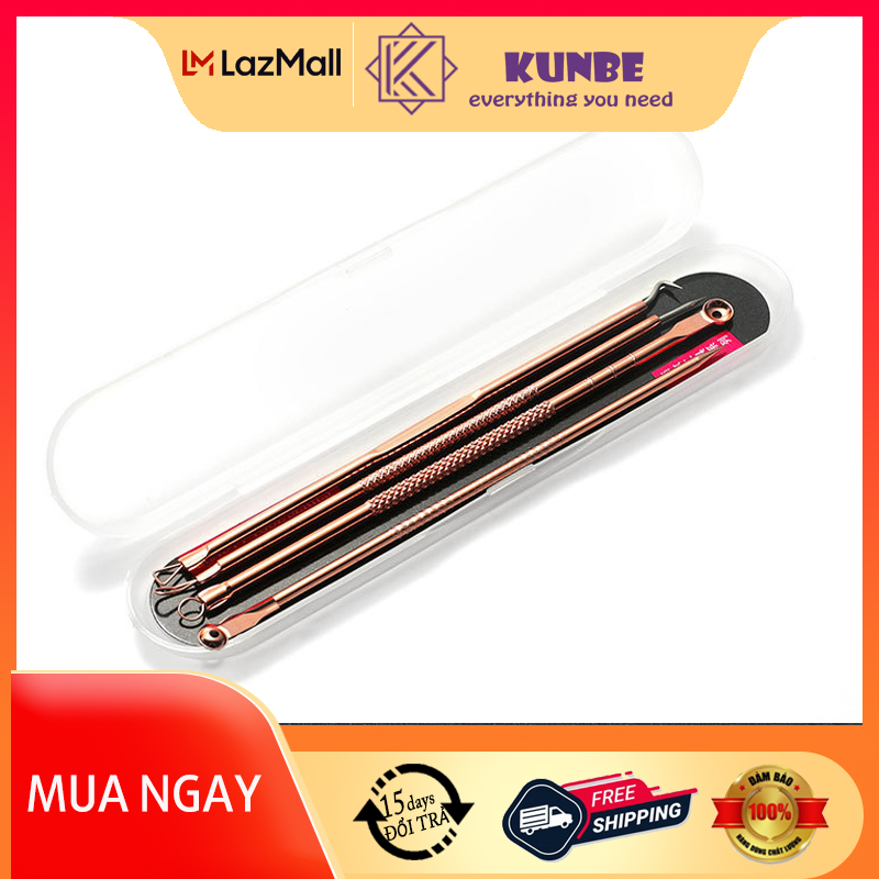 Bộ Nặn Mụn Chuyên Nghiệp 8 Đầu Đa Năng Tiện Dụng Bằng Thép Không Gỉ KUNBE, Dụng Cụ Nặn Mụn Trứng Cá, Mụn Đầu Đen