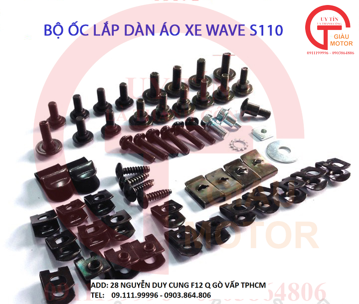 BỘ ỐC DÀN ÁO XE HONDA WAVE S110