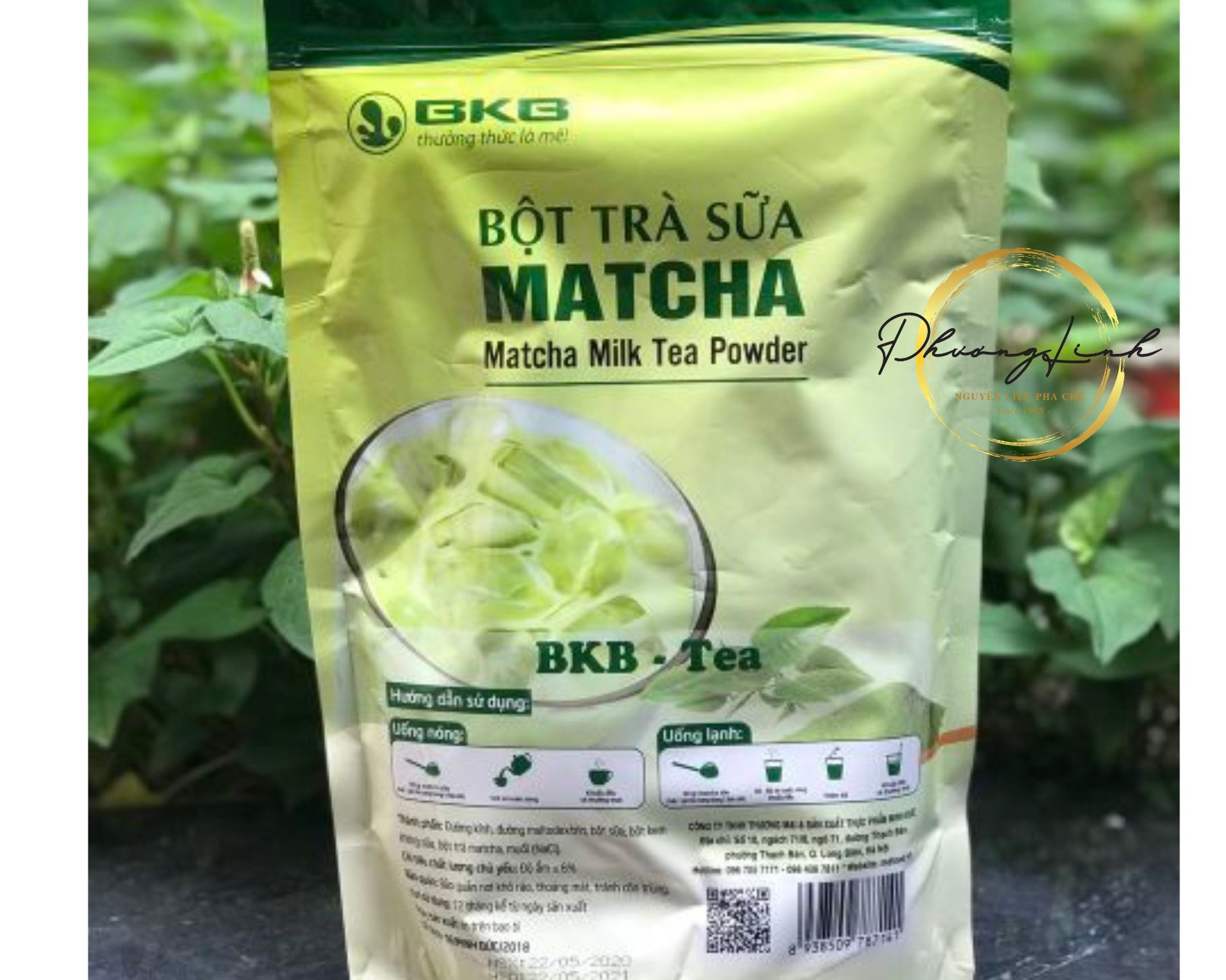 Bột trà sữa pha sẳn matcha hiệu bkb trọng lượng gói 1kg sản phẩm như hình mô tả 100%