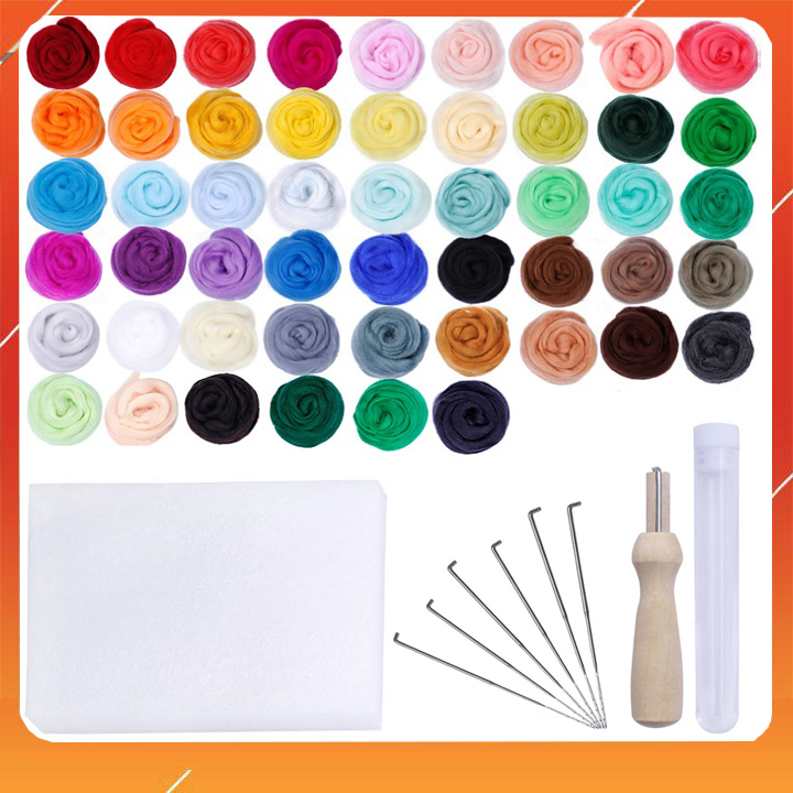 Bộ 50 Màu Len Chọc + Bộ Dụng Cụ Cơ Bản Dành Riêng cho Dân Len Chọc