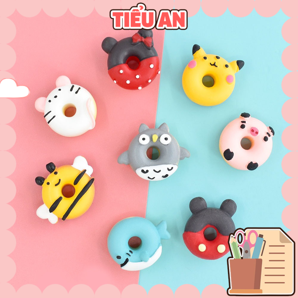 Charm slime/ dụng cụ charm trang trí bánh donut hinh thú dễ thương - giá 1 cái