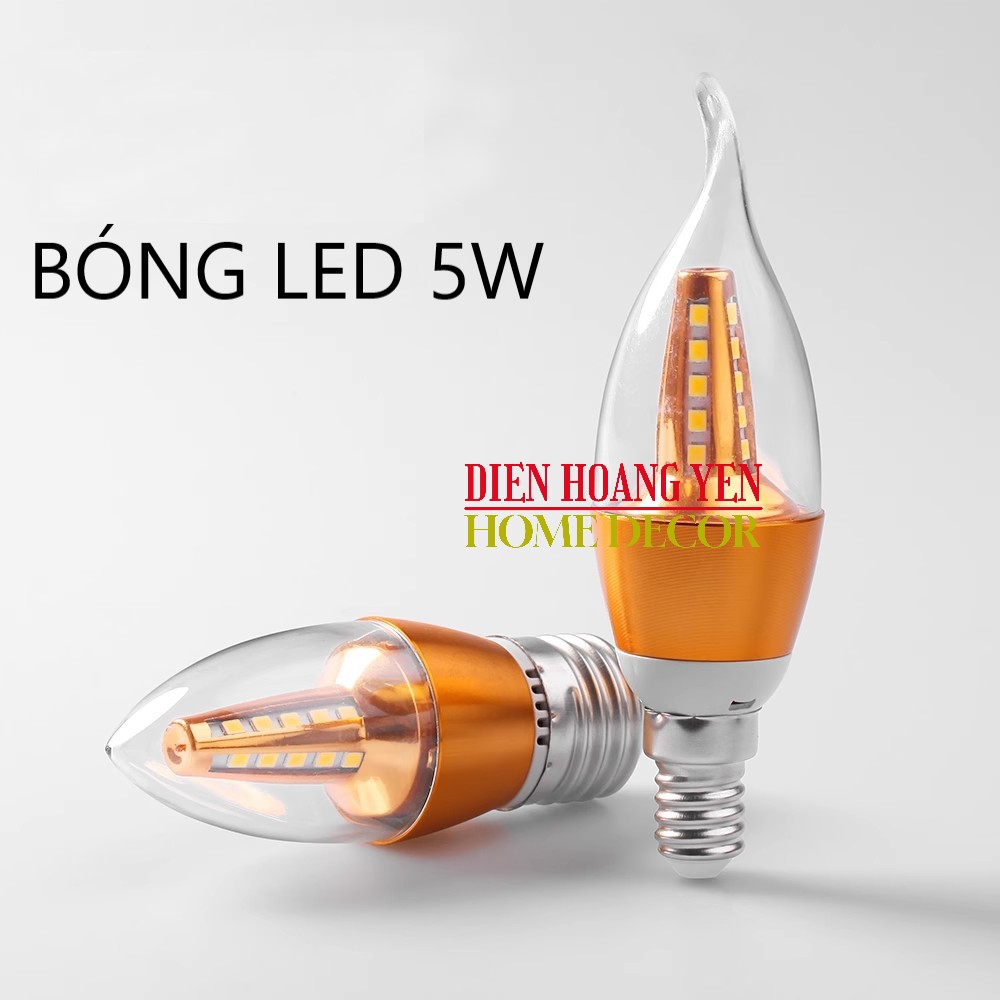 Bóng Đèn Led Nến Quả Nhót Dùng cho Đèn Chùm Đuôi E14 E27