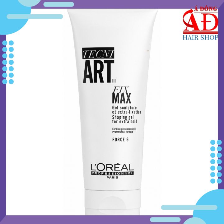 Gel vuốt tóc cứng l’oréal tecni.art fix max force 6 extra hold 200ml