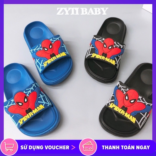 [HCM]Dép Lê Siêu Nhân Nhện Cho Bé Trai Từ 1 Đến 6 Tuổi Cực Đẹp Chất Êm Mềm Làm Từ Cao Su Nhẹ Có 2 Màu ( Xanh Đen)