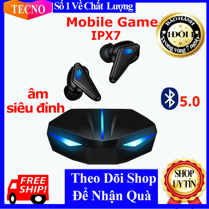 Tai Nghe Chơi Pubg Bluetooth Không Dây Gaming K55 Nhét Tai Có Độ Trễ Thấp Pin Trâu Âm Siêu Đỉnh Bảo Hành 1 Đổi 1 Tai Nghe Nhét Tai TECNO k55