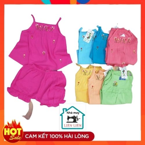 Bộ đồ đùi tole lanh 2 dây cho bé gái mặc nhà vải tone Việt Thắng/bộ tole Bảo Ngoc/ bộ lanh bé gái/quần áo bé gái mặc nhà