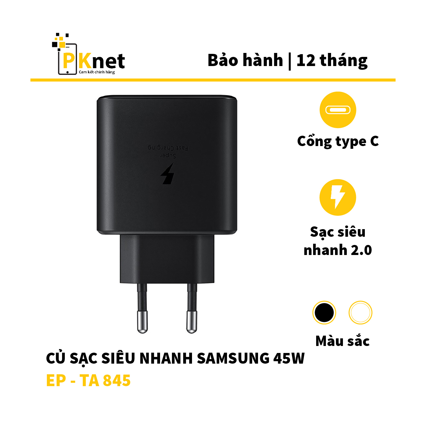 Củ sạc siêu nhanh Samsung 45W chính hãng dành cho Note10 plus/S20/Note20