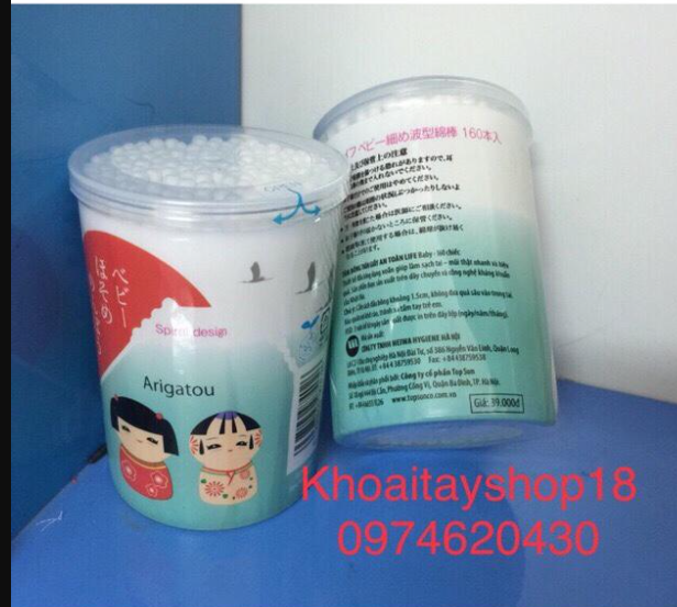 Tăm bông đầu xoắn thân giấy an toàn Life baby 160 chiếc