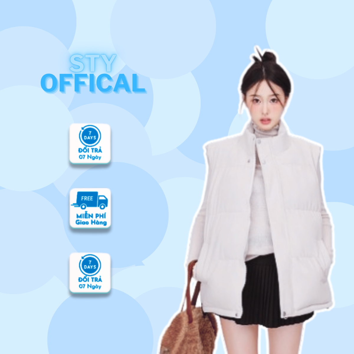 Áo Phao Gile Nữ DÀY DẶN loại 1 Hot Trend 2024, Áo khoác phao gile Nữ phong cách Hàn Quốc