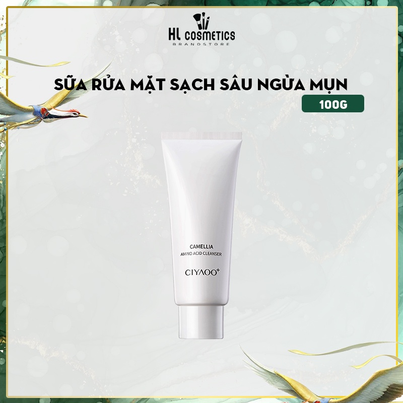 Sữa rửa mặt sạch sâu, ngừa mụn & giảm dầu nhờn da ciyaoo camellia amino acid cleanser 100g qx0061