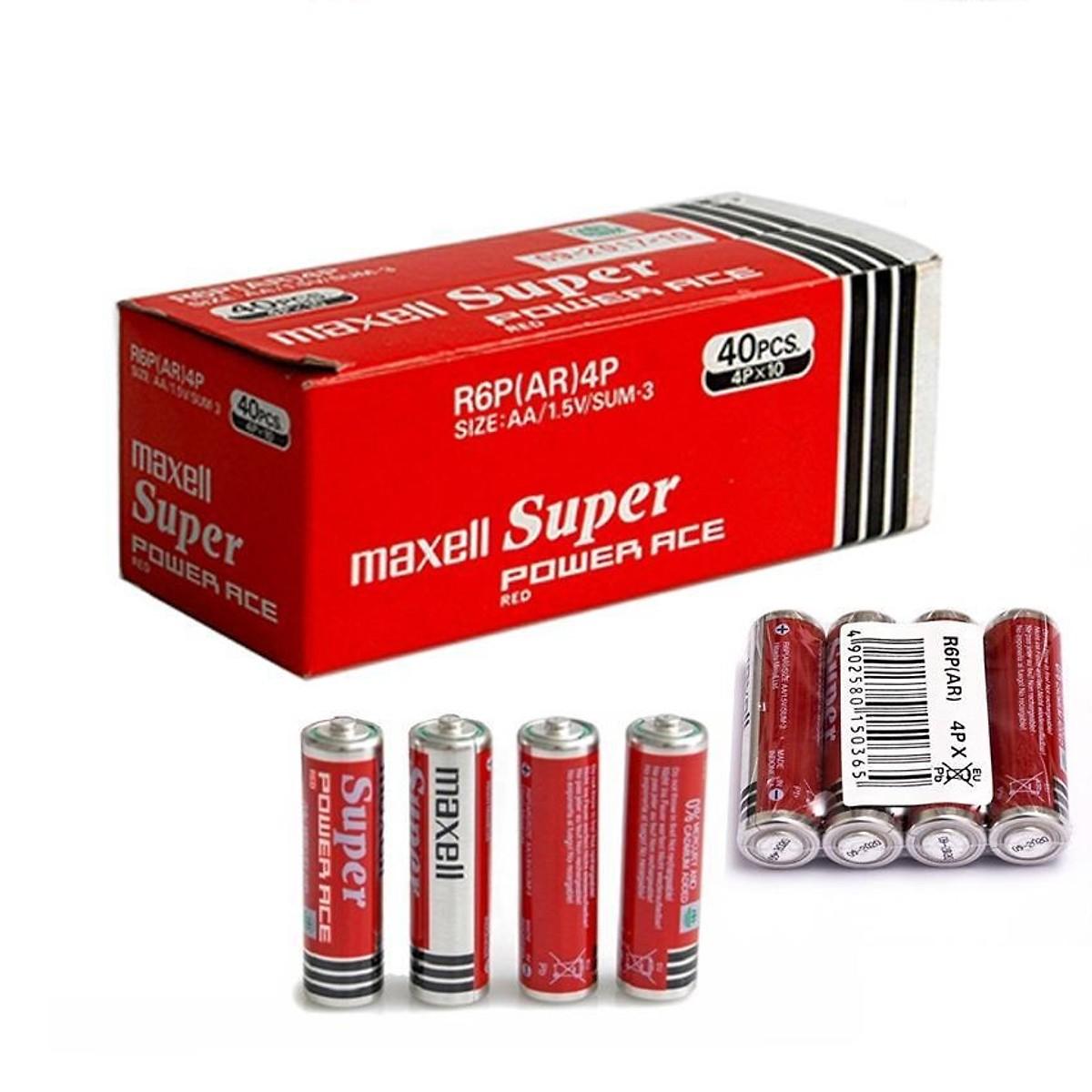 Hộp 40 viên Pin Tiểu AA (2A) Maxell/ABC Super Power 1.5V dùng cho các thiết bị cần năng lượng cao